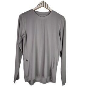 BACKCOUNTRY Shirt Mens Medium Gray Long Sleeve Zip Pocket Hiking Performance Top